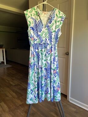 Jude Connolly Dress with Blue & Green bird print